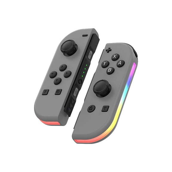 Switch Wireless Controllers with LED Light Replacement Wireless Gamepad Joy-con Dual Vibration (Grey)