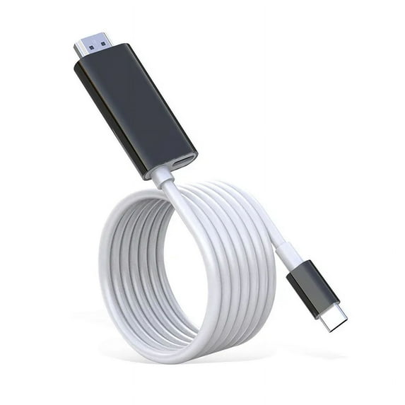 Switch for Nintendo USB Type C To 4K HDMI-compatible Adapter Cable for TV Mobile Computer HD Cast Screen Line Projection Converter (Black and White)