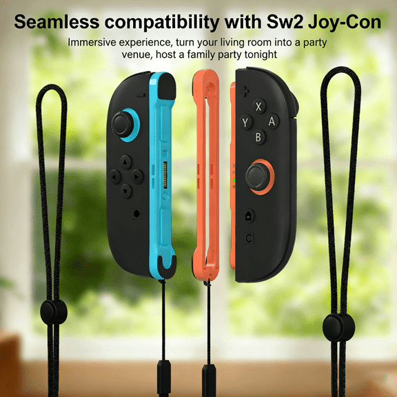 Switch2 Controller (L/R) for Nintendo Switch with Light, Wireless Game Controller Support Turbo/Motion Control/Wake-up Function - Blue orange