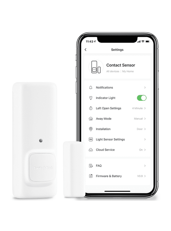 SwitchBot Contact Sensor, Smart Bluetooth Door Sensor With Built-in Motion Sensor, White