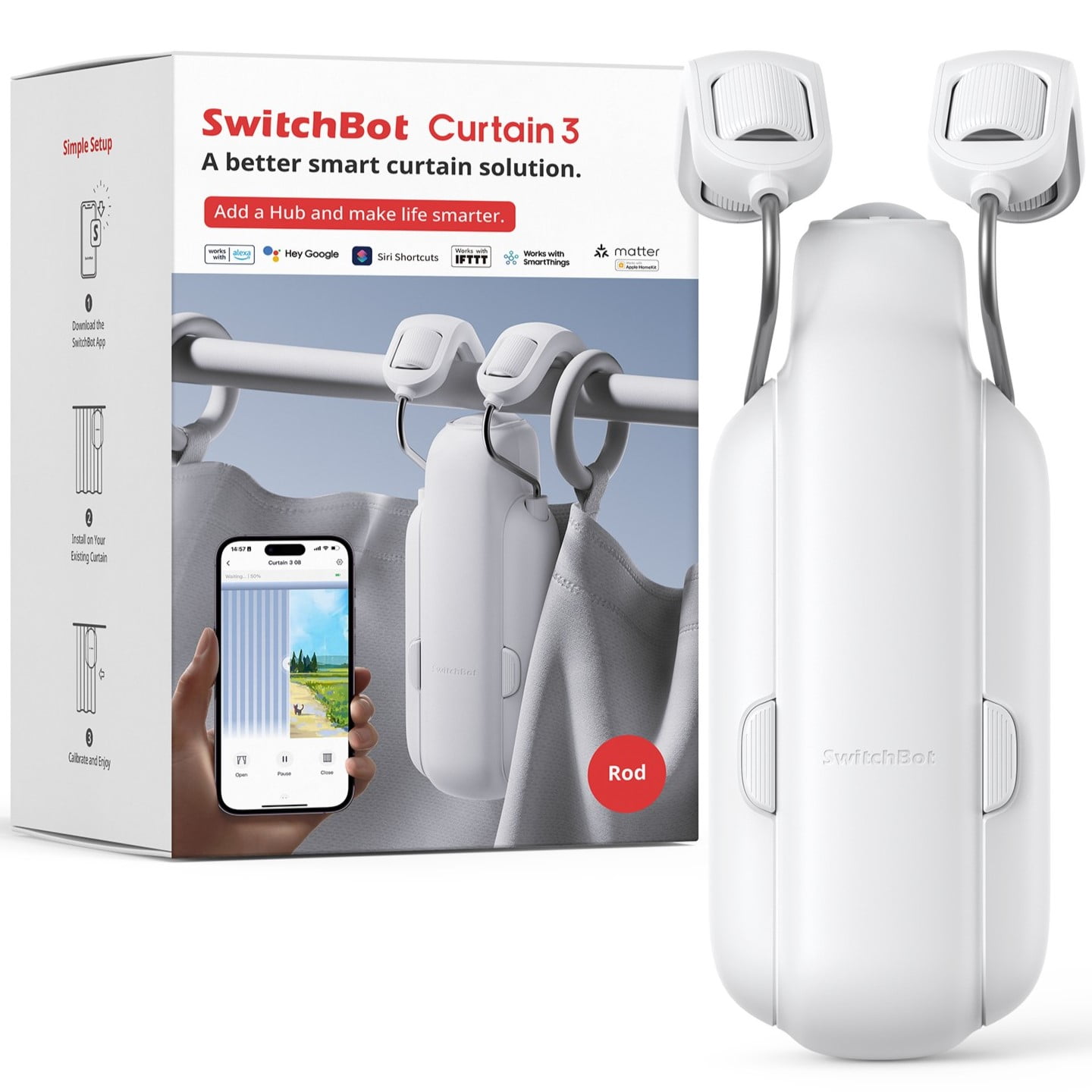 SwitchBot Curtain Rod 2 review: This smart curtain controller gets a  streamlined design