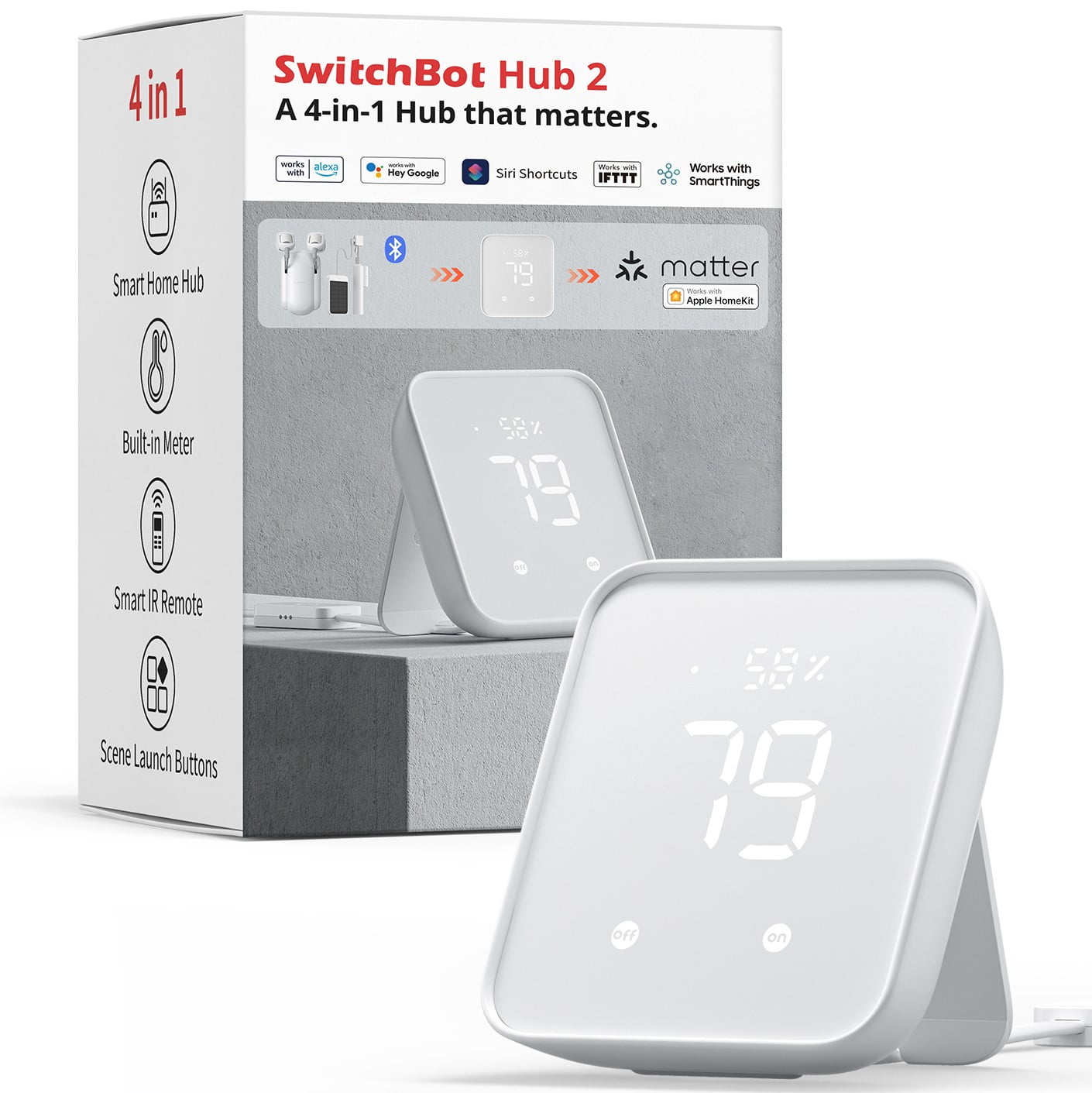 SwitchBot Hub 2 (2nd Gen), Smart IR Remote Control, Smart Wi-Fi