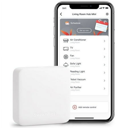 SwitchBot Hub Mini, Smart IR Blaster & Smart Bluetooth to Wi-Fi Gateway, White