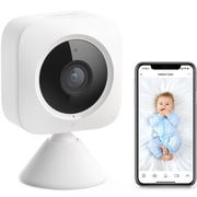 SwitchBot Indoor Cam, Smart Wi-Fi Camera, Sharp Display Design For Home Security, Pets, Baby, 1080p, White