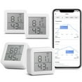 thumbnail image 1 of SwitchBot Thermometer Hygrometer, Smart Bluetooth Temperature Humidity Sensor, 2.1" LCD Display, White, 4pcs, 1 of 11