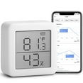 thumbnail image 1 of SwitchBot Thermometer & Hygrometer, Smart Bluetooth Temperature Humidity Sensor, 2.1" LCD Display, White, 1 of 10