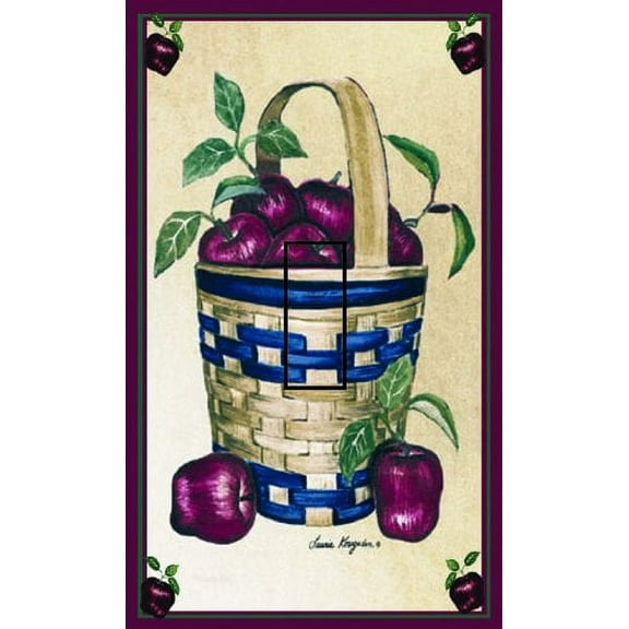 SwitchStix Apple Basket Single Toggle Peel and Stick Switch Plate Cover Dcor