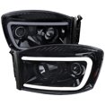 thumbnail image 1 of Switchback LED C-Bar Projector Headlights (Black Housing/Smoke Lens) Made for and Compatible with 2006-2008 Dodge RAM 1500/ 2006-2009 2500 3500, 1 of 9