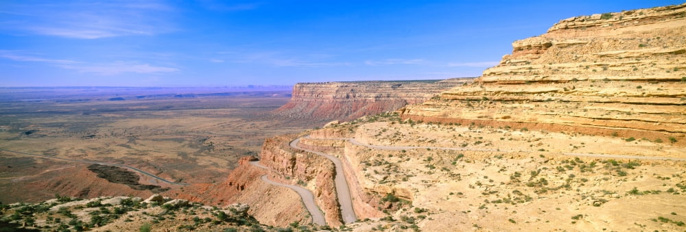 Switchback Road to Mule Point Southeastern Utah Canvas Art - Panoramic Images (36 x 12)