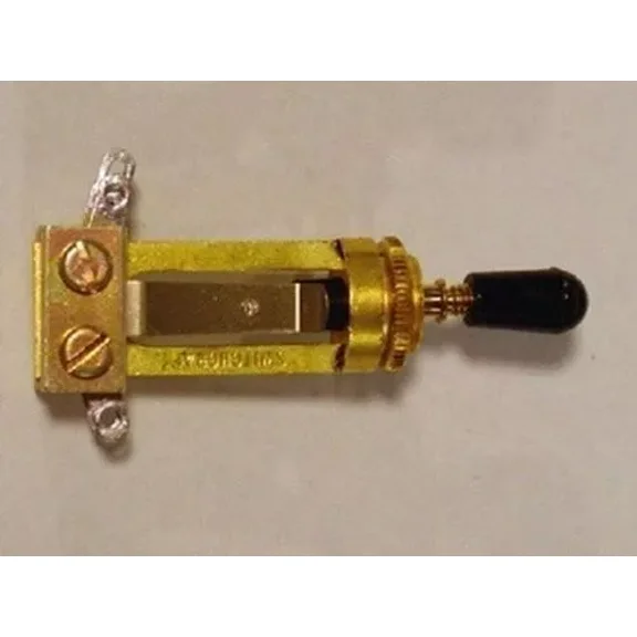 Switchcraft Straight Toggle Switch Gold Tone w/Knob Allparts EP-4367-002