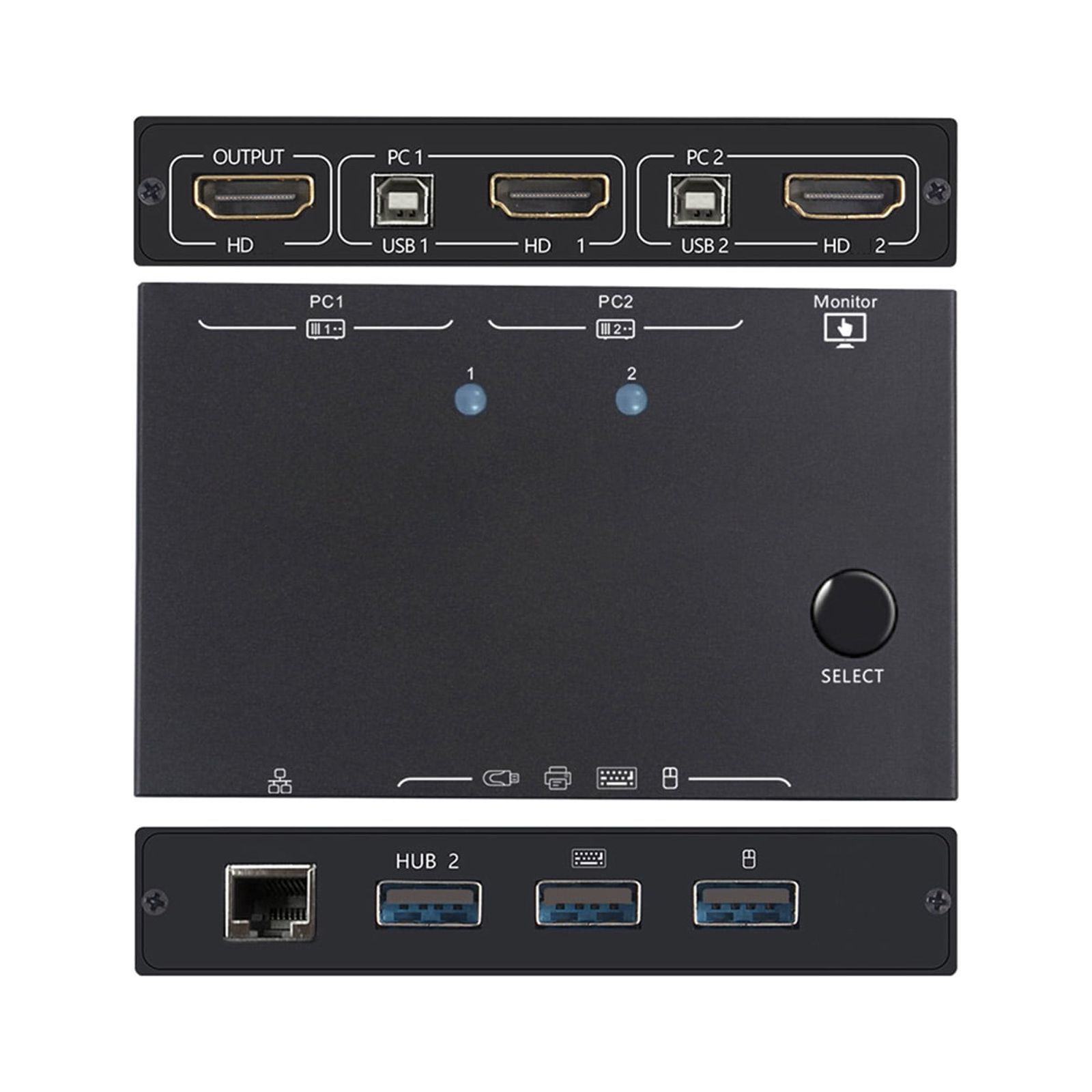 Switcher,2.0 To Switch Usb 2.0 Switch Dual Adaptive Edid/hdcp