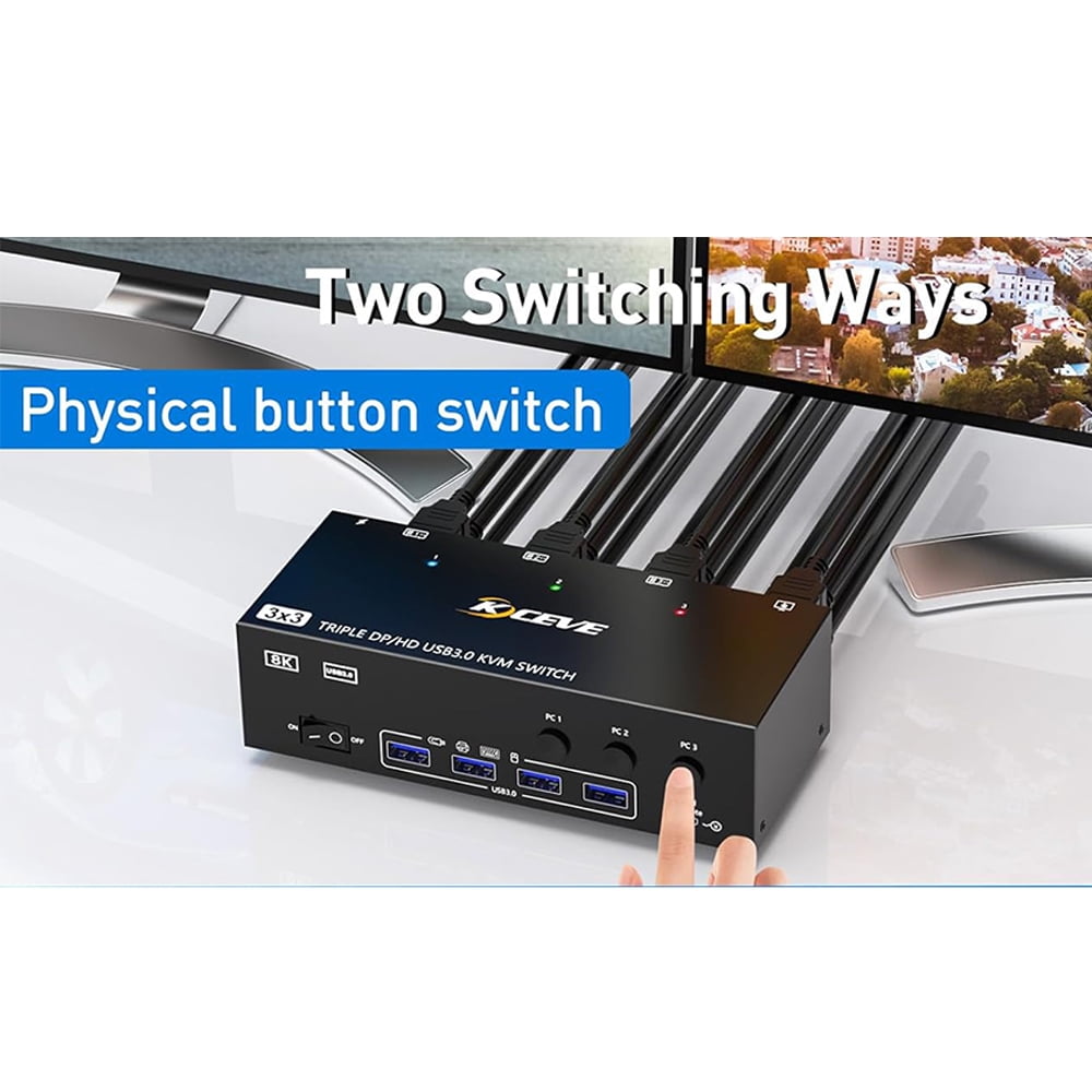 Switcher,3 In 3 3.0 Dp Switcher Dp Switcher And Printer Compatible Switcher And Printer Compatible With Switcher Kvm 3 Kvm 3 In Usb 3.0 Dp In 3 Out And Printer Usb 3.0