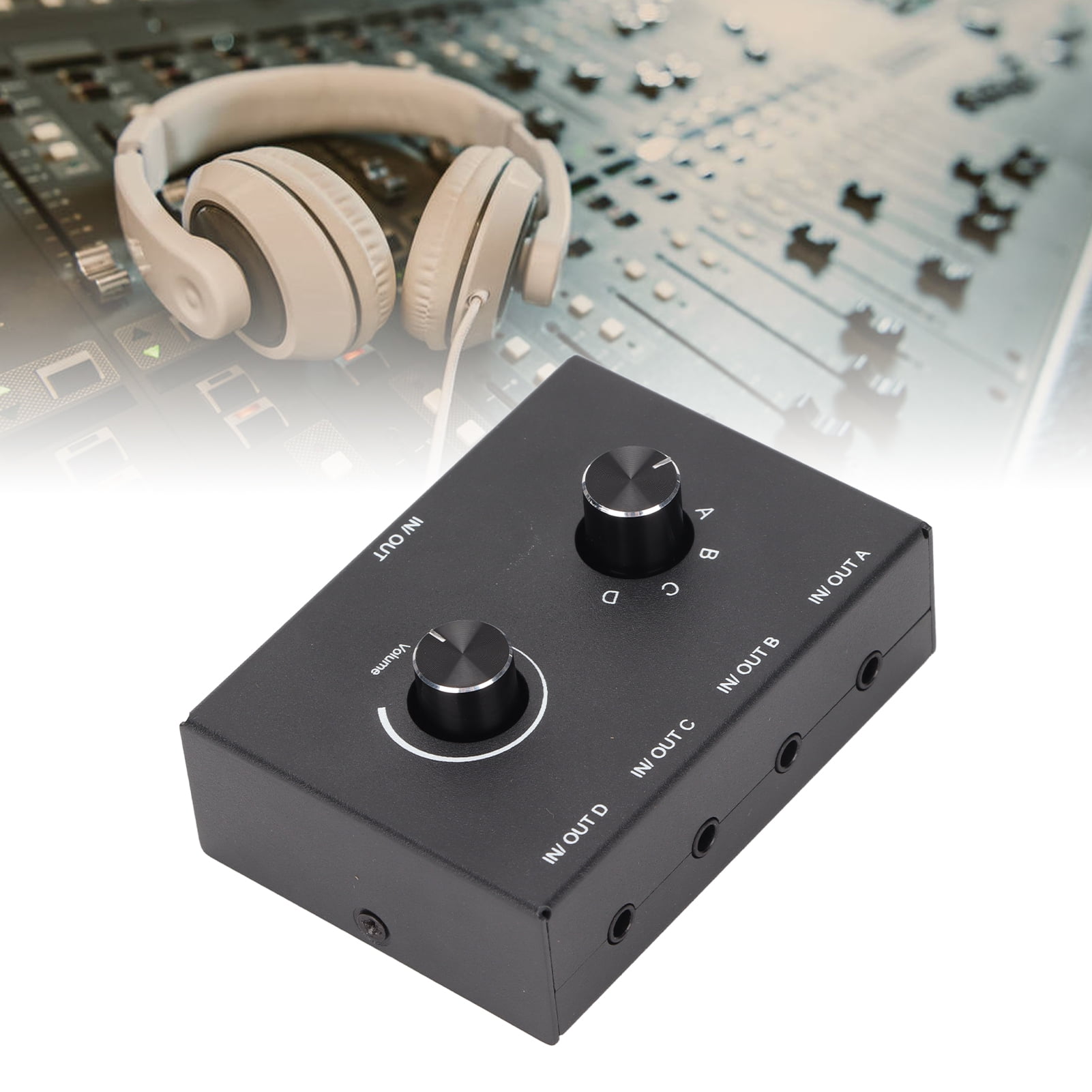 Switcher, 4 Sources 4 Way 3.5mm Stereo Switch Easy To Use 1 Source 1