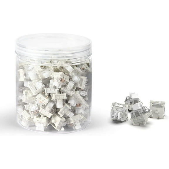 Magic-Refiner Switches for Mechanical Keyboard DIY Linear Keyswitch 3 Pins, Creamy White, 100 Pieces