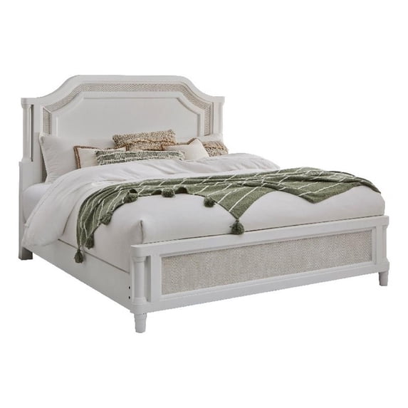 Switchgrass Queen Mansion Bed - White