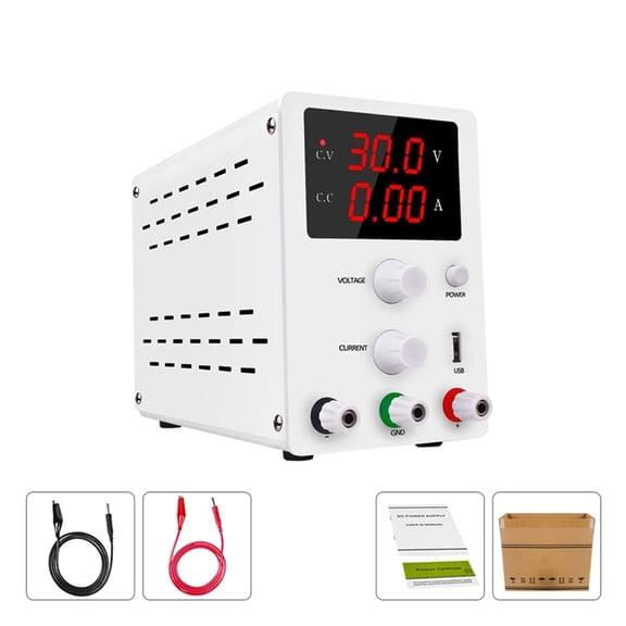 Switching DC Lab Power Supply Adjustable 30V 10A Fine Regulation 0.001A 0.01V Regulated Power Supplies Current Stabilizer USB ,Voltage Consistency