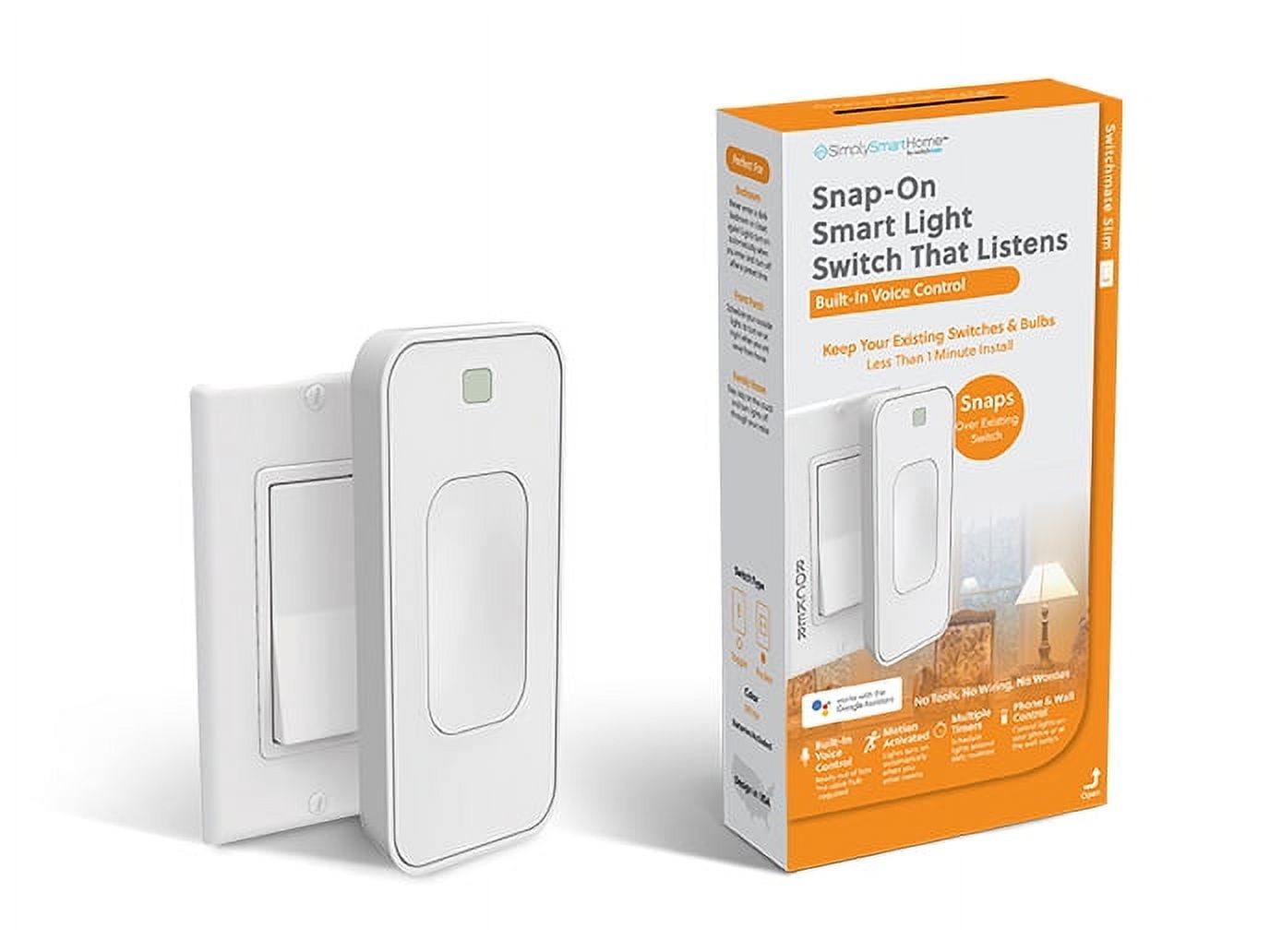 Switchmate Slim Voice-Activated Wire-Free Smart Switch, No Hub Required 