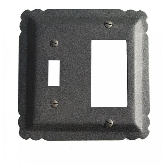 Switchplate Black Wrought Iron GFI/Toggle 5 1/4" Renovators Supply