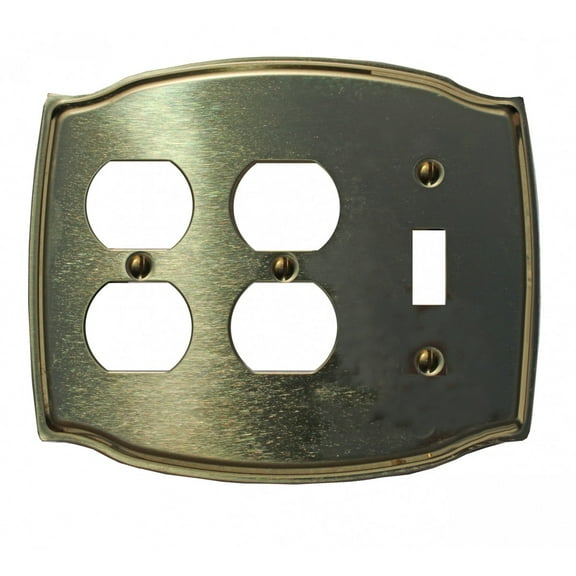 Switchplate Bright Solid Brass Toggle/Double Outlet | Renovator's Supply