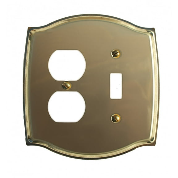 Switchplate Bright Solid Brass Toggle/Outlet | Renovator's Supply