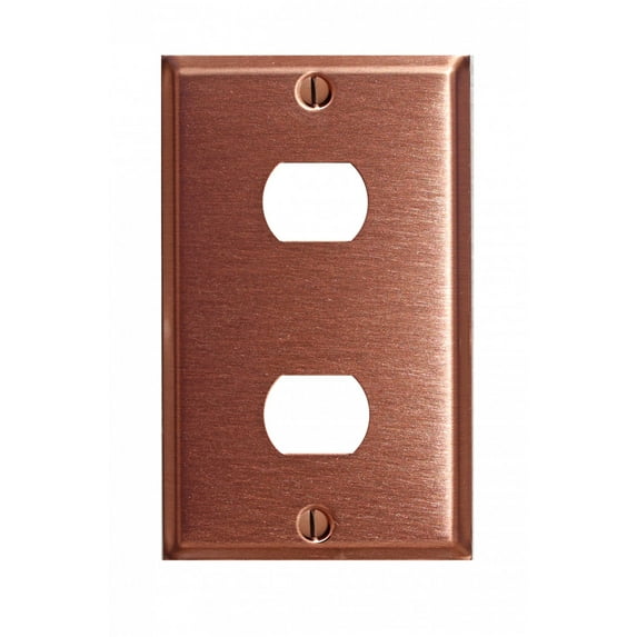 Switchplate Brushed Solid Copper Double Interchangeable | Renovator's Supply