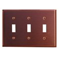 thumbnail image 1 of Switchplate Brushed Solid Copper Triple Toggle Wall Mount Switchplate with Screw, 1 of 2