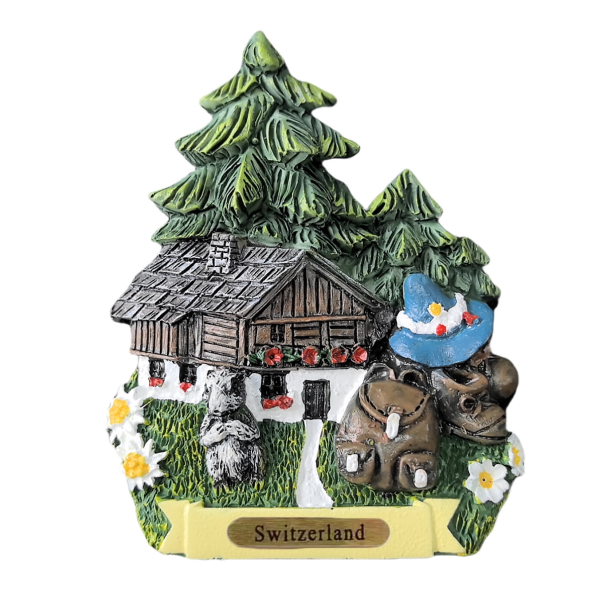 Switzerland 3D Refrigerator Magnet Souvenir - 6.5x6.5cm Resin Fridge Decor, Travel Memento Or Gift
