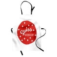 thumbnail image 1 of Switzerland Apron, Monochrome Swiss National Day Themed Abstract Composition Hand Drawn, Unisex Kitchen Bib with Adjustable Neck for Cooking Gardening, Adult Size, Vermilion and White, by Ambesonne, 1 of 4
