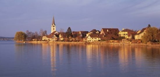 Switzerland Berlingen Town along a shore Canvas Art - Panoramic Images (24 x 12)
