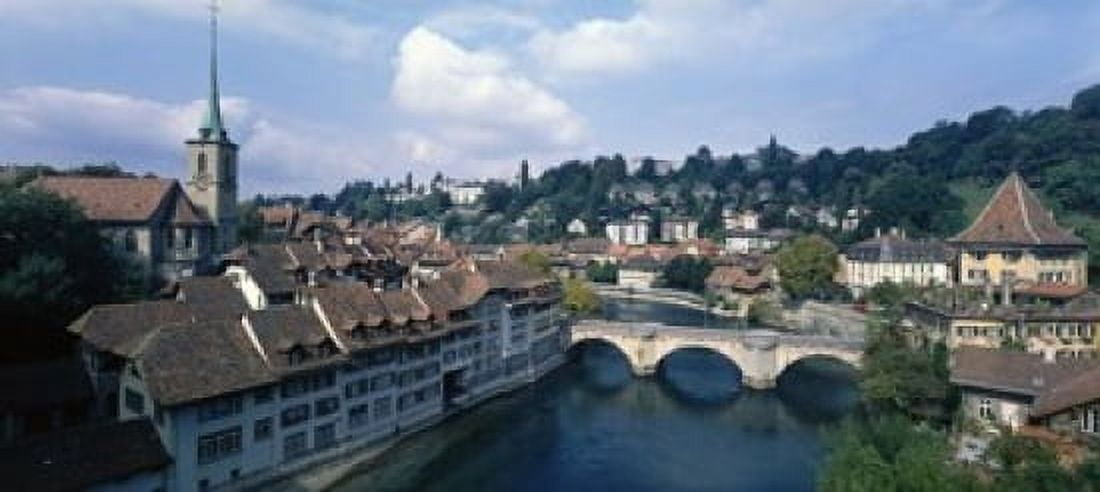 Switzerland Bern Aare River Canvas Art - Panoramic Images (15 x 7)