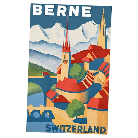 Switzerland Berne Poster 24in x36in Art Poster 24x36 Multi-Color Square Adults Best Posters