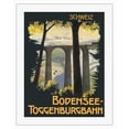 thumbnail image 1 of Switzerland - Bodensee-Toggenburgbahn Railway - Vintage Railroad Travel Poster c.1910 - Fine Art Rolled Canvas Print 20in x 26in, 1 of 4