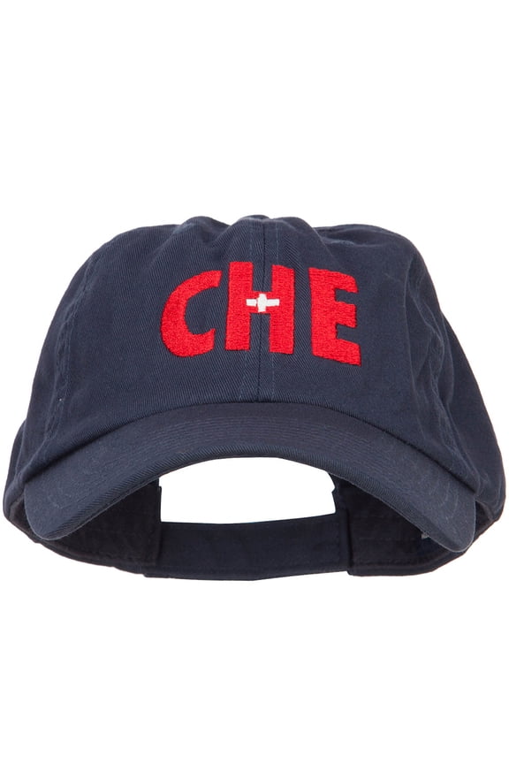 Switzerland CHE Flag Embroidered Low Profile Cap - Navy OSFM