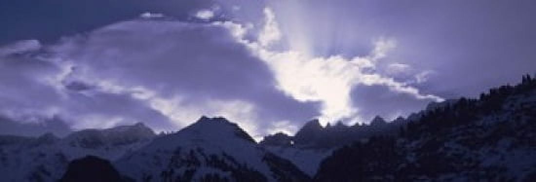 Switzerland Canton Glarus View of clouds over snow covered peaks Canvas Art - Panoramic Images (18 x 6)