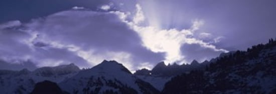 Switzerland Canton Glarus View of clouds over snow covered peaks Canvas Art - Panoramic Images (36 x 12)