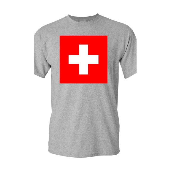 Switzerland Country Flag Adult DT T-Shirt Tee