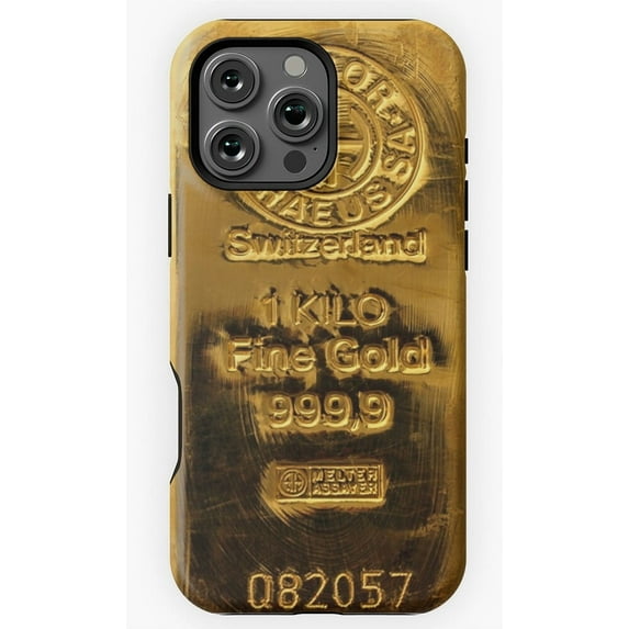 Switzerland Fine Gold Bar Phone Case for iPhone 16 15 14 13 12 11 Pro Max