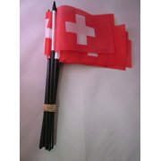 AZ Flag Switzerland Stick Flag 4x6 in Light Polyester Plastic Pole 15x10 cm