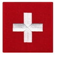 thumbnail image 1 of Switzerland Flag Embroidered Iron-on Patch, 1 of 1