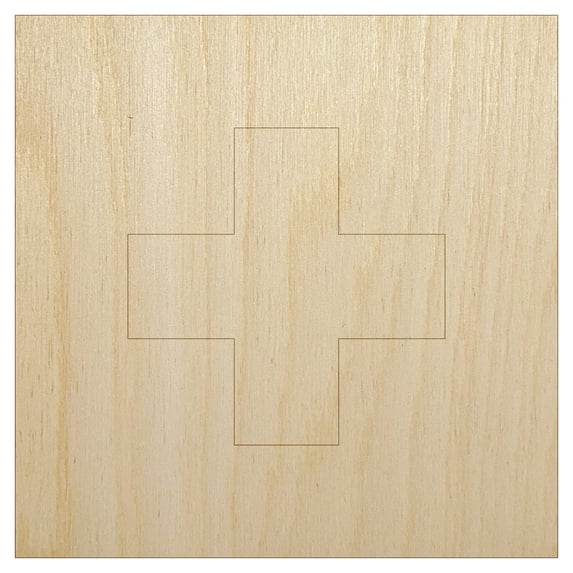 Switzerland Flag Wood Shape Unfinished Piece Cutout Craft DIY Projects - 6.25 Inch Size - 1/4 Inch Thick