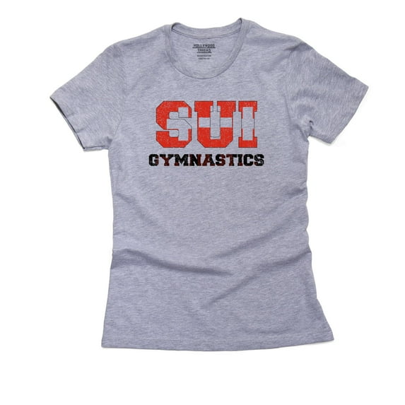 Switzerland Gymnastics - Olympic Games - Rio - Flag Women's Cotton Grey T-Shirt