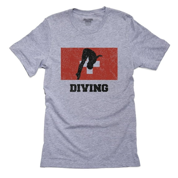 Switzerland Olympic - Diving - Flag - Silhouette Men's Grey T-Shirt
