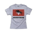 thumbnail image 1 of Switzerland Olympic - Equestrian - Flag - Silhouette Girl's Cotton Youth Grey T-Shirt, 1 of 2