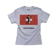 thumbnail image 1 of Switzerland Olympic - Volleyball - Flag - Silhouette Girl's Cotton Youth Grey T-Shirt, 1 of 2