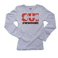 thumbnail image 1 of Switzerland Swimming - Olympic Games - Rio - Flag Women's Long Sleeve Grey T-Shirt, 1 of 2