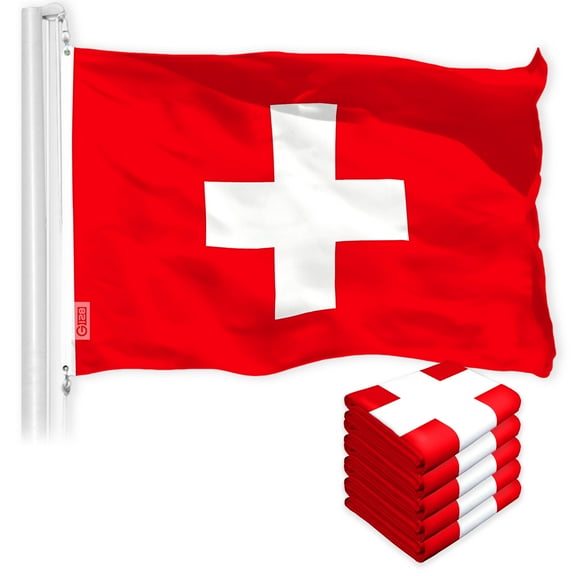 Switzerland Swiss Flag 3x5FT 5-Pack 150D Printed Polyester By G128