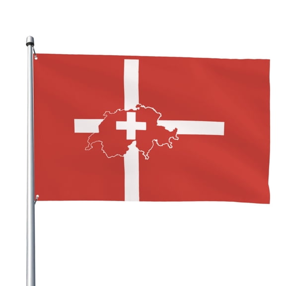 Switzerland Swiss Map Flag Flag 4x6 Ft Big Flag For Outdoor Indoor Office Workplace Home Garden