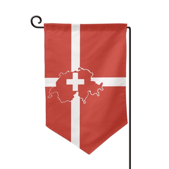 Switzerland Swiss Map Flag Garden Flag Double Sided Flags with Vivid Color for Yard Lawn Garden Decor 12.5 x18 Inch Sharp Corner