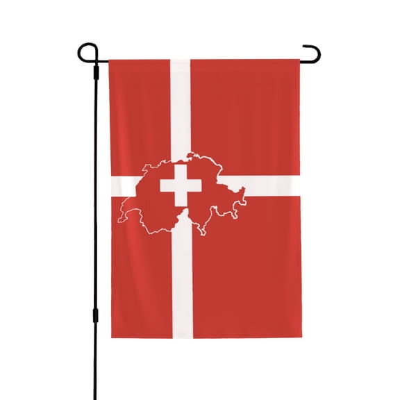 Switzerland Swiss Map Flag Welcome Large House Flag Vertical Double Sided 28x40 Inches Yard Porch Outdoor Decor