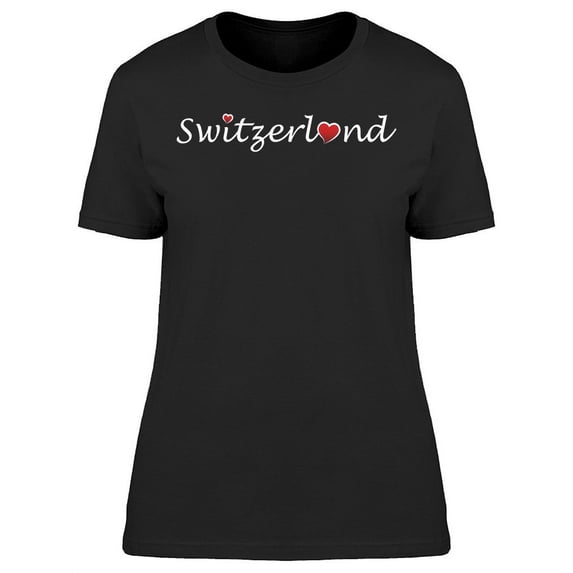 Switzerland Type Writing T-Shirt Women -Image by Shutterstock, Female Large